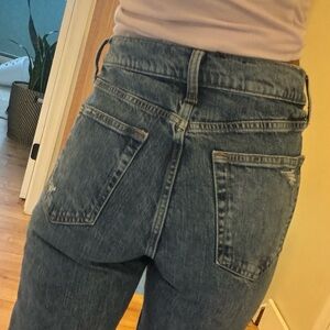 Vintage flare high rise denim.